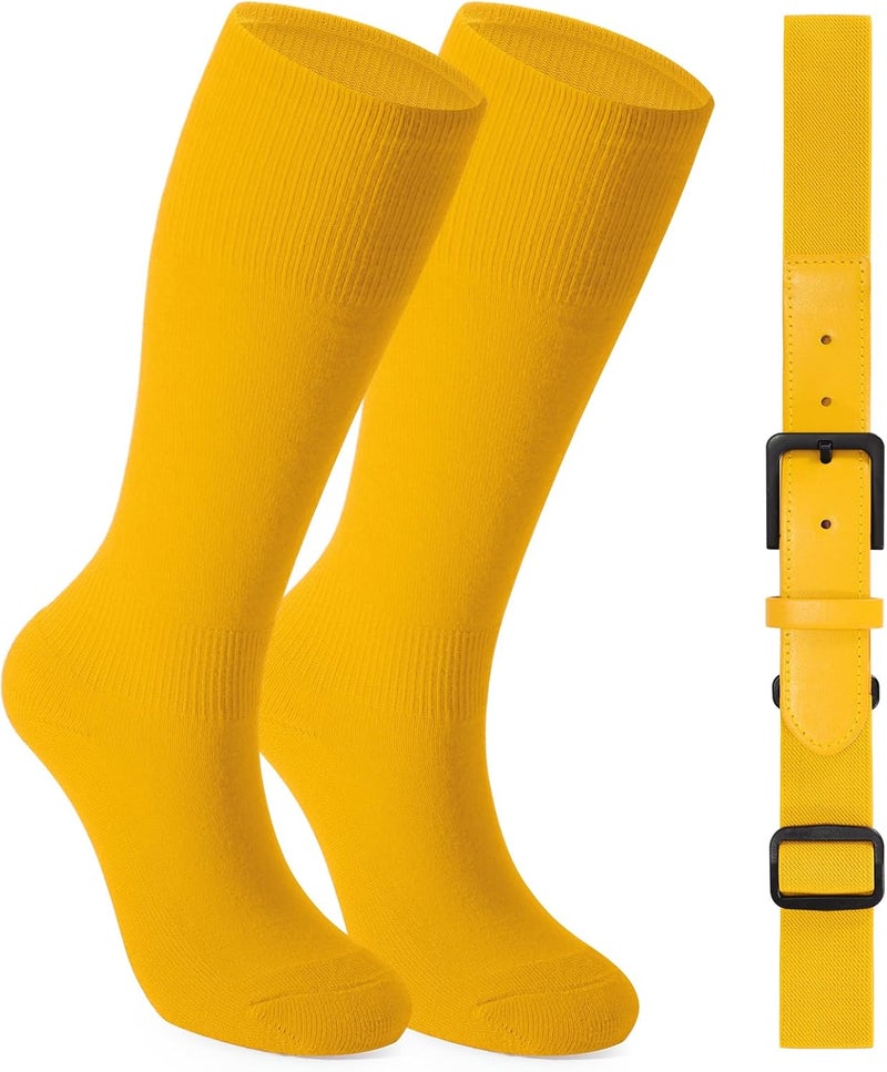 Werforu Baseball Socks and Non-Metal Nickel-Free Belt-Adjustable Belt with Non-allergic Plastic Buckle Softball Socks for kid - Image 1